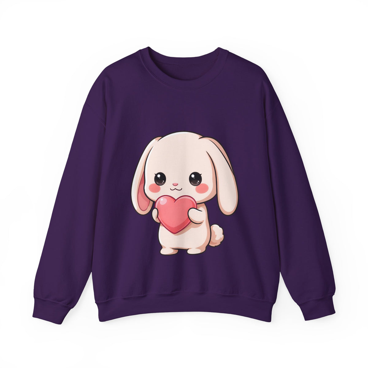 Kawaii Bunny Sweatshirt, Cute Heart Hug Crewneck