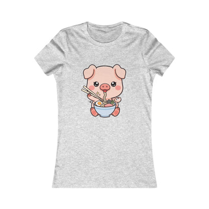 Kawaii Pig Ramen Tee for Cute Foodie Fans