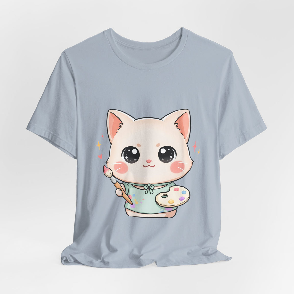 Kawaii Cat Artist T-Shirt for Creative Cat Lovers