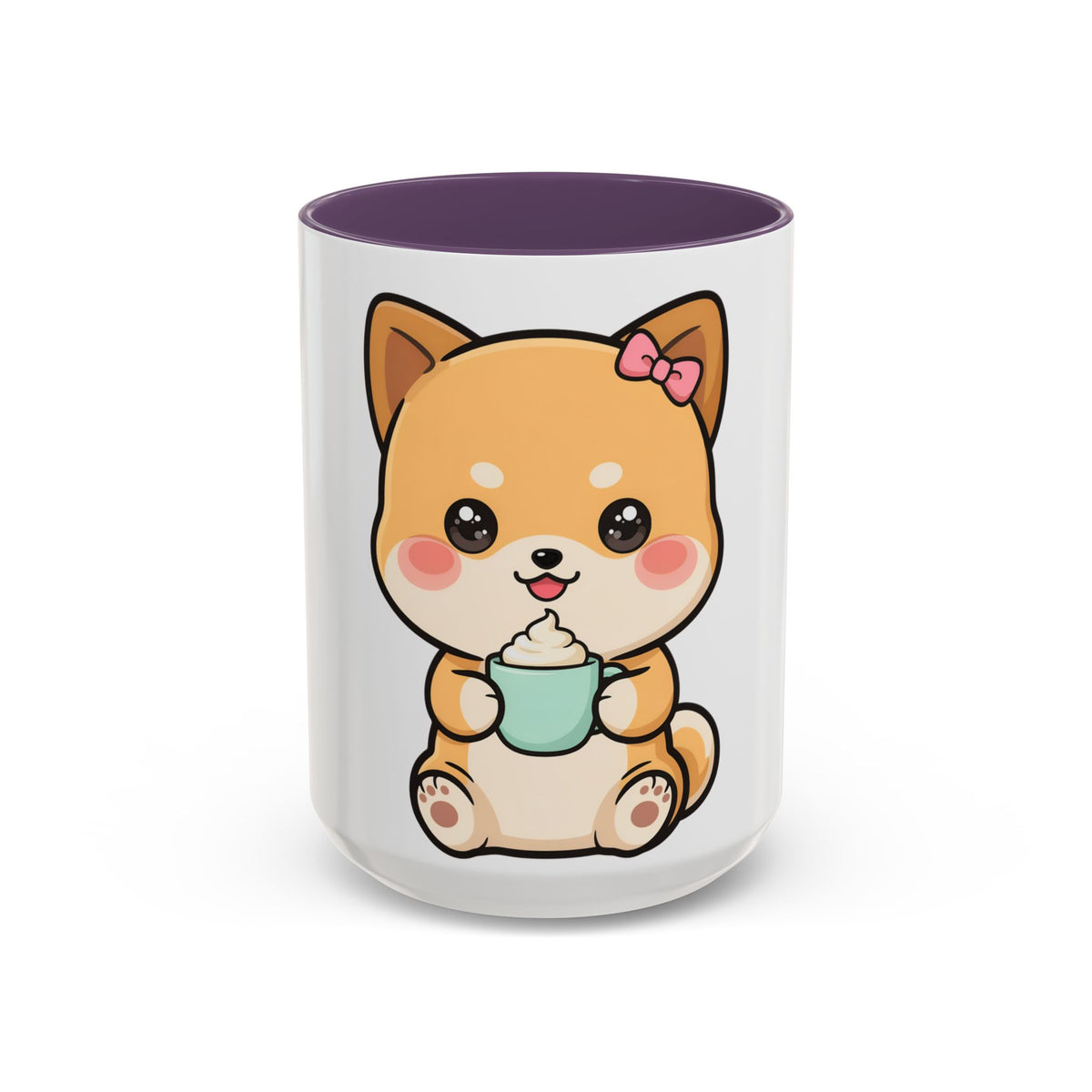 Kawaii Shiba Inu Coffee Mug, Cute Latte Lover Gift