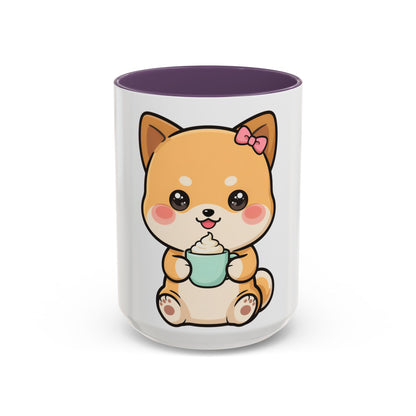 Kawaii Shiba Inu Coffee Mug, Cute Latte Lover Gift