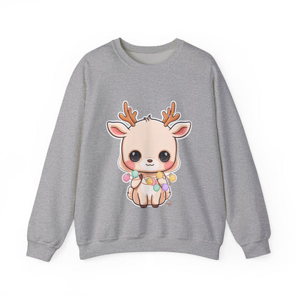 Kawaii Reindeer Christmas Sweatshirt for Cozy Holiday Evenings
