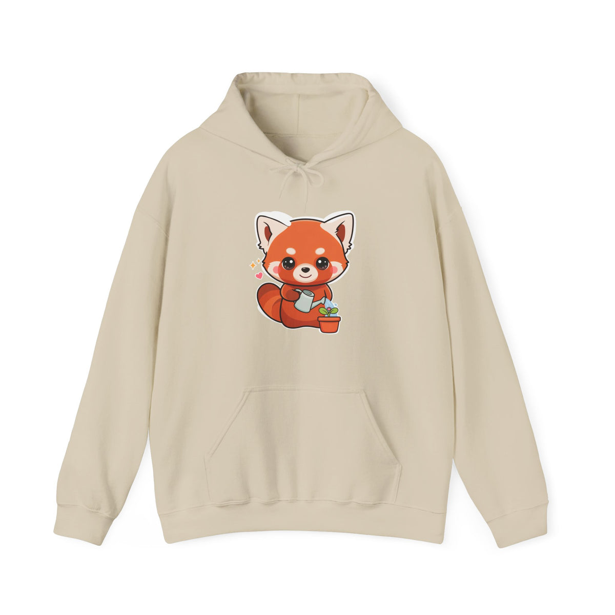 Kawaii Red Panda Hoodie for Cozy Plant Care Days
