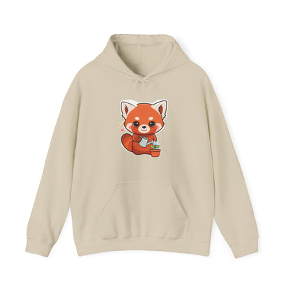 Kawaii Red Panda Hoodie for Cozy Plant Care Days