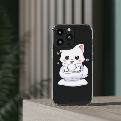 Kawaii Arctic Fox Phone Case, Cute Snow Day Gift