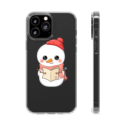 Kawaii Snowman Phone Case Reading to Santa