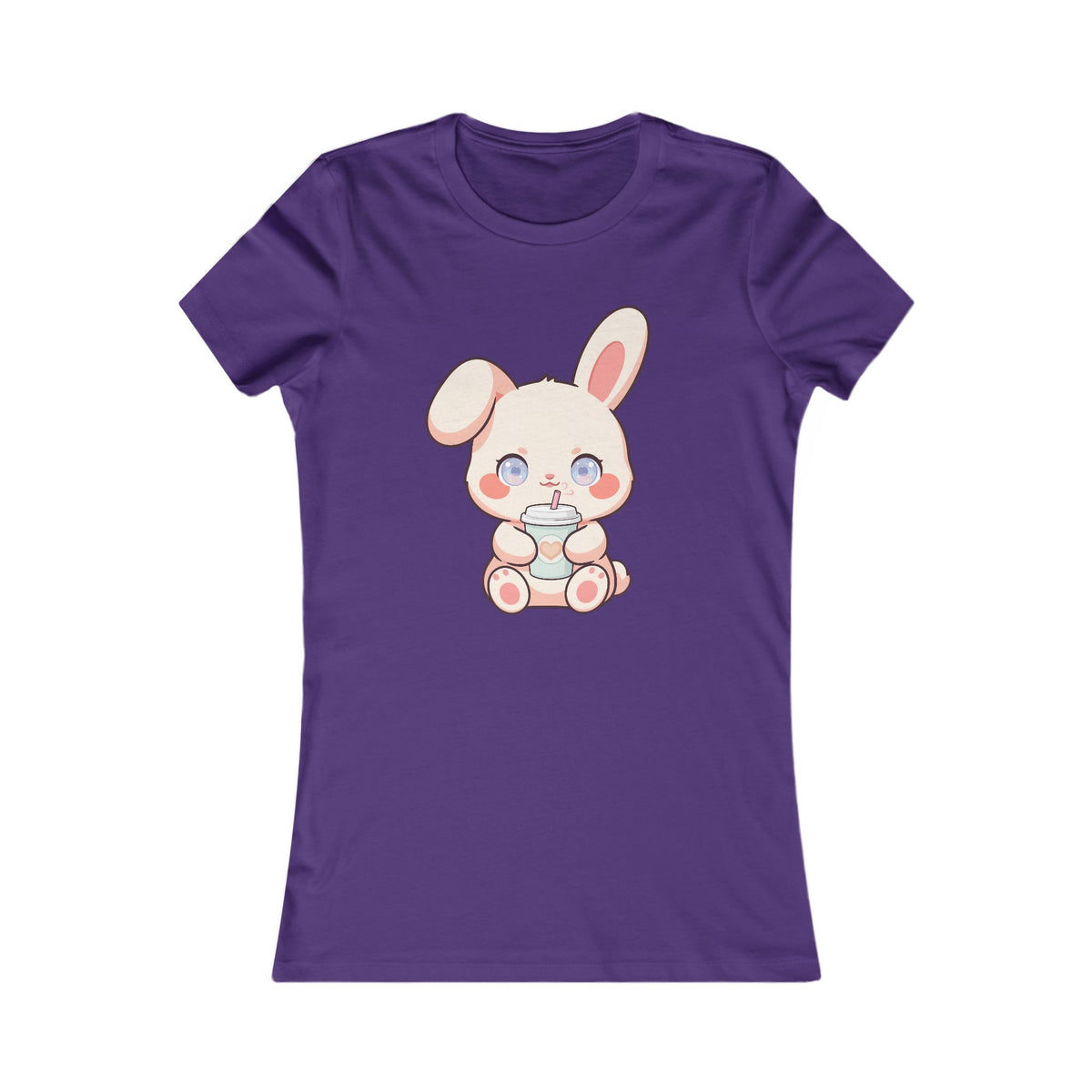 Kawaii Bunny Latte T-Shirt for Cozy Coffee Breaks