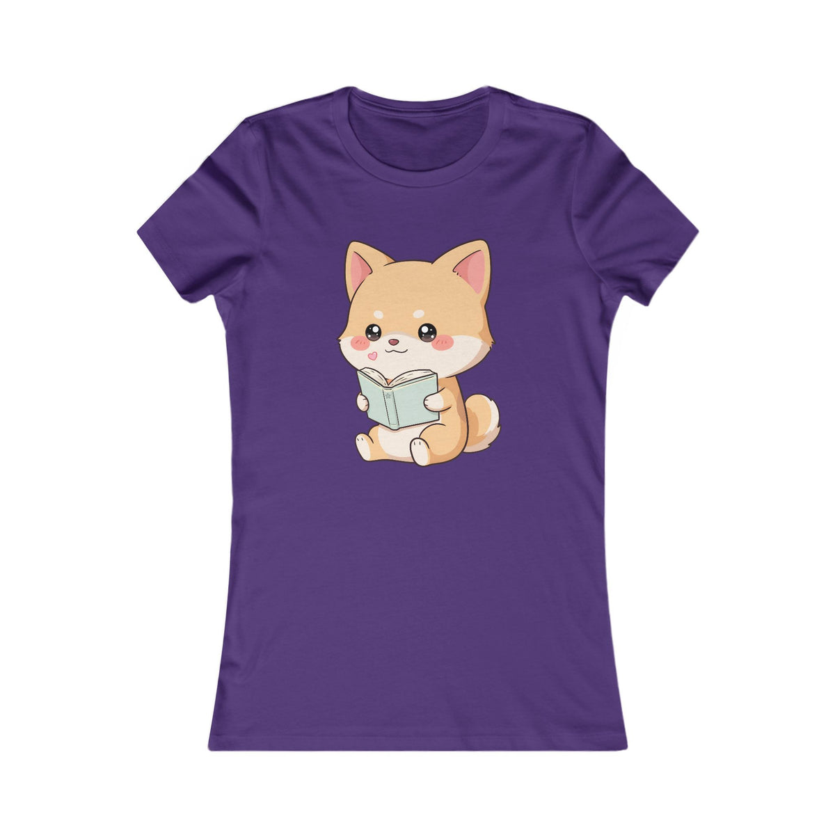 Kawaii Shiba Inu Reading Tee for Book Lovers