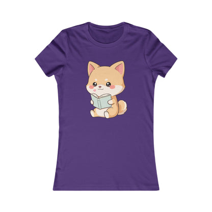 Kawaii Shiba Inu Reading Tee for Book Lovers