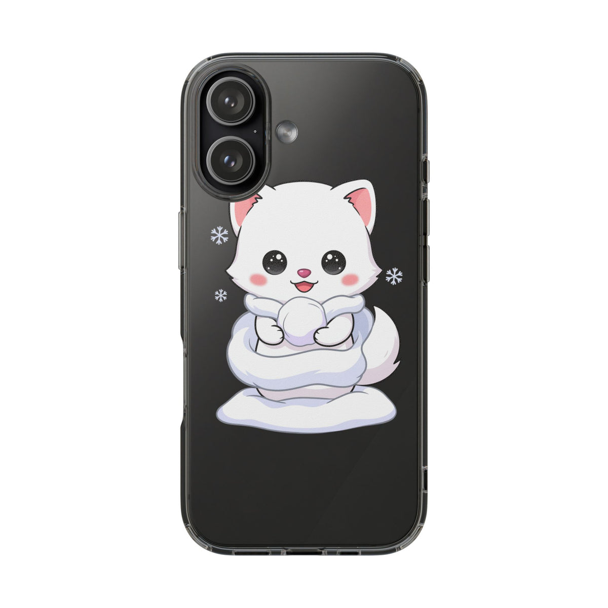 Kawaii Arctic Fox Phone Case, Cute Snow Day Gift