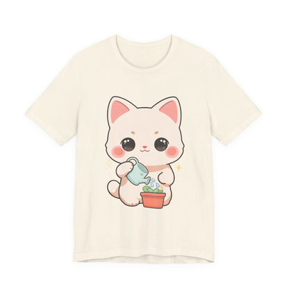 Kawaii Cat Gardening T-Shirt for Plant Lovers