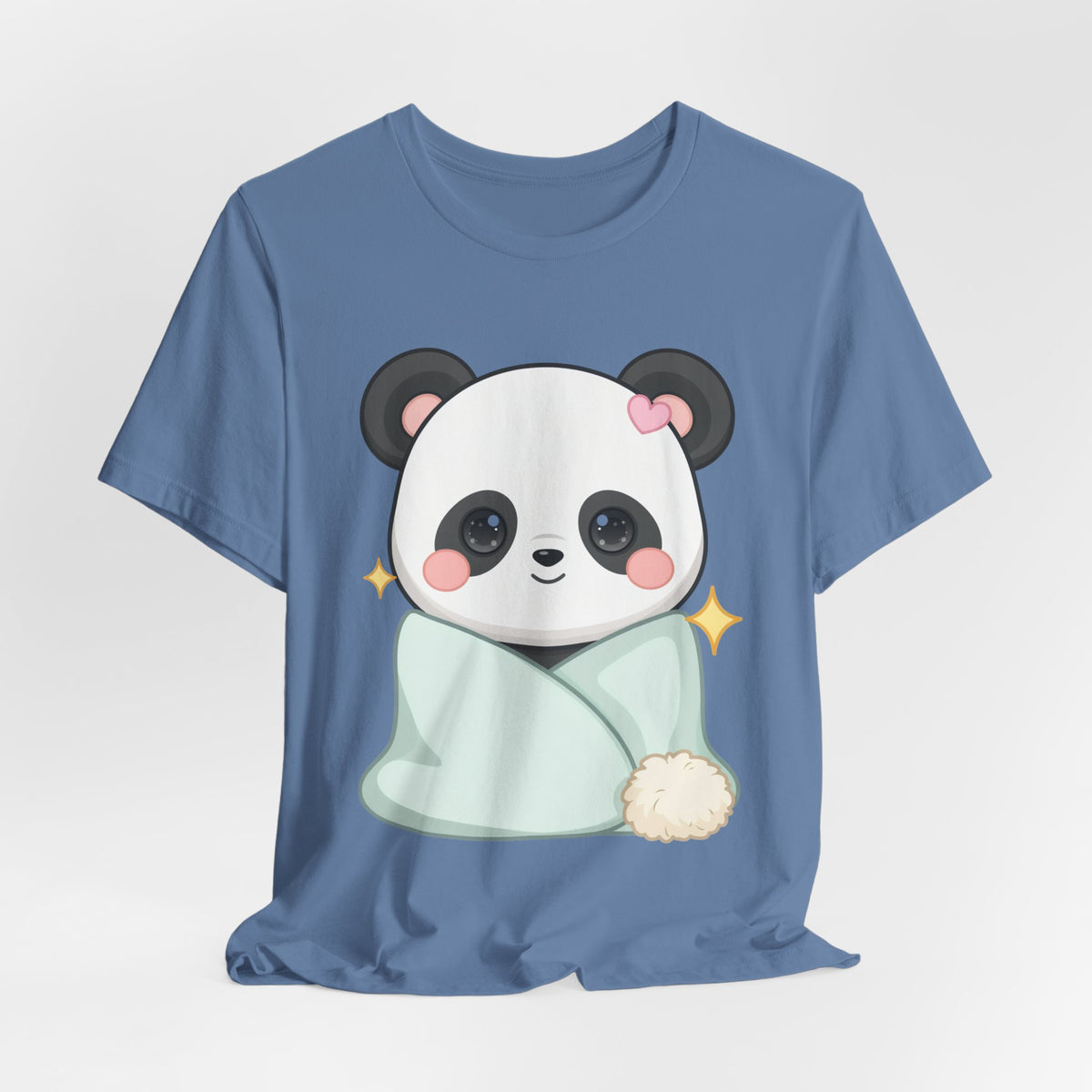Kawaii Panda T-Shirt, Cozy Blanket Chibi Animal Tee