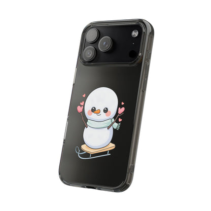 Kawaii Snowman Phone Case, Cute Winter Cheer