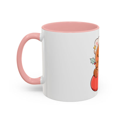 Christmas Gingerbread Mug: Sleepy Stocking Accent Coffee Mug