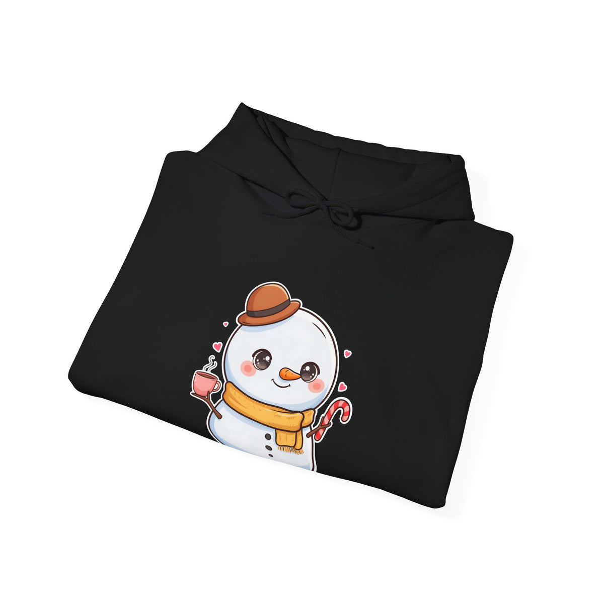 Kawaii Snowman Hoodie, Cozy Winter Unisex Sweatshirt