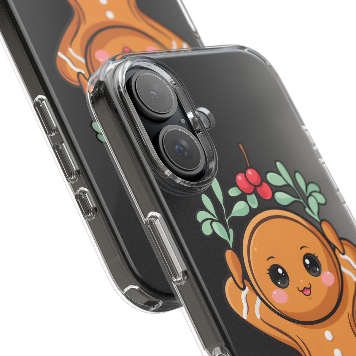 Kawaii Gingerbread Phone Case with Mistletoe Cheer