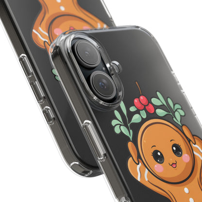 Kawaii Gingerbread Phone Case with Mistletoe Cheer