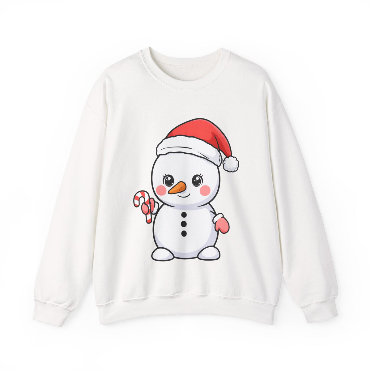 Kawaii Snowman Christmas Sweatshirt, Cute Holiday Gift