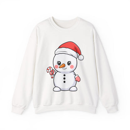 Kawaii Snowman Christmas Sweatshirt, Cute Holiday Gift