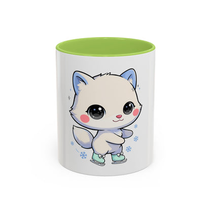 Kawaii Arctic Fox Mug for Cozy Winter Coffee Breaks