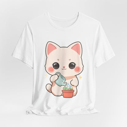 Kawaii Cat Gardening T-Shirt for Plant Lovers