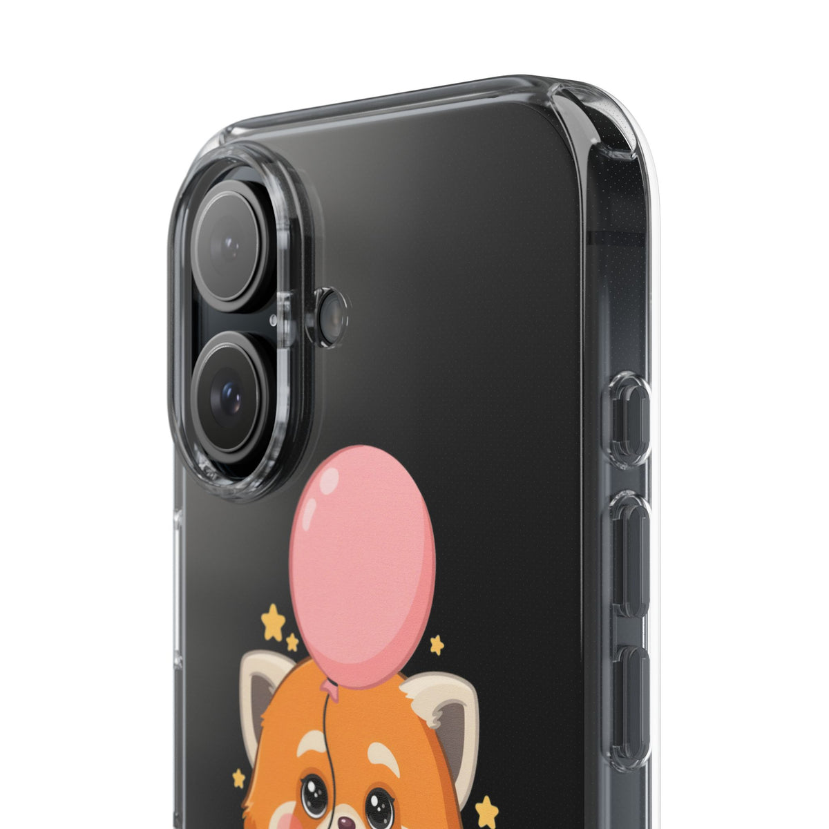 Kawaii Red Panda Clear Impact-Resistant Case with Balloon