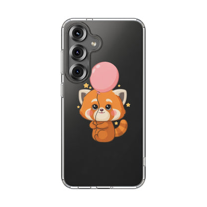 Kawaii Red Panda Clear Impact-Resistant Case with Balloon