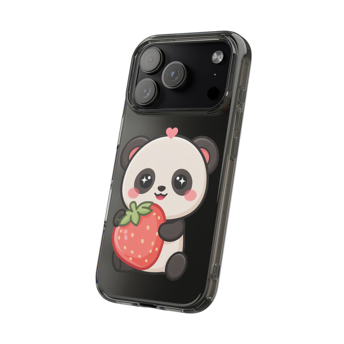 Kawaii Panda Phone Case, Sweet Strawberry Gift