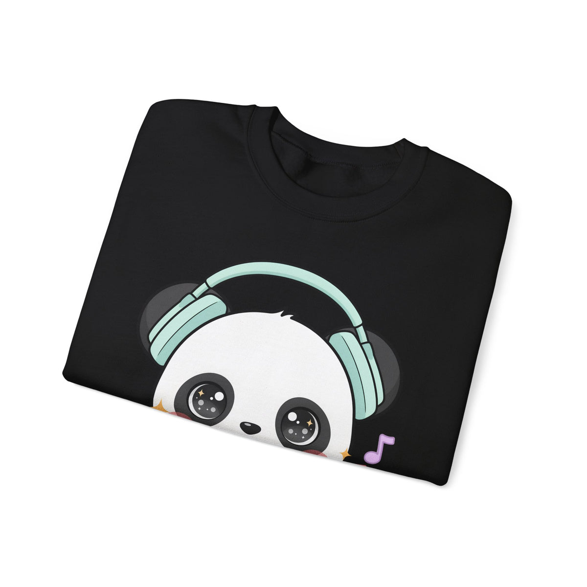 Kawaii Panda Music Sweatshirt, Cute Headphone Panda Crewneck