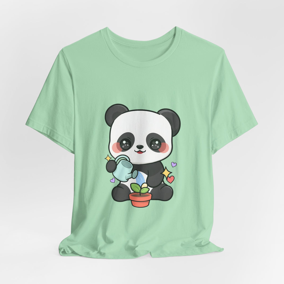 Kawaii Panda T-Shirt, Cute Plant Lover Gift