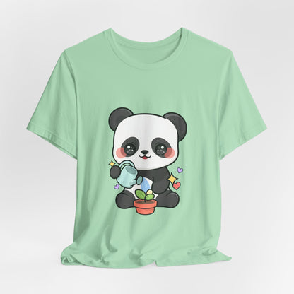 Kawaii Panda T-Shirt, Cute Plant Lover Gift