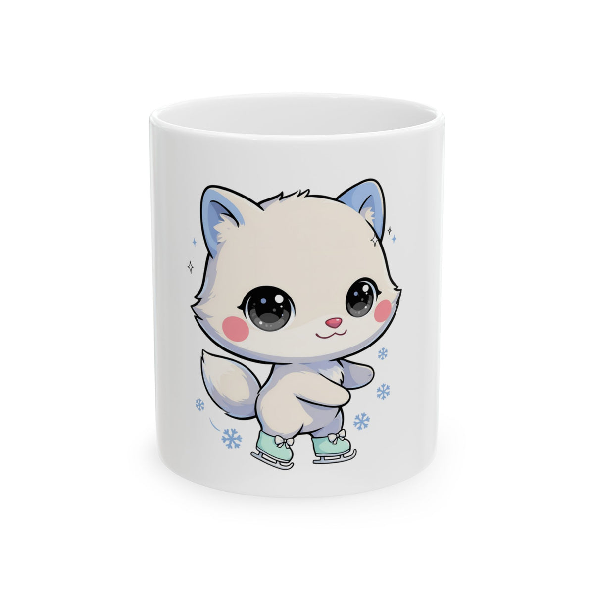 Kawaii Arctic Fox Mug for Cute Animal Lovers
