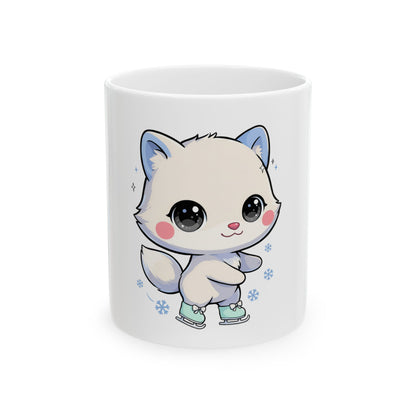 Kawaii Arctic Fox Mug for Cute Animal Lovers