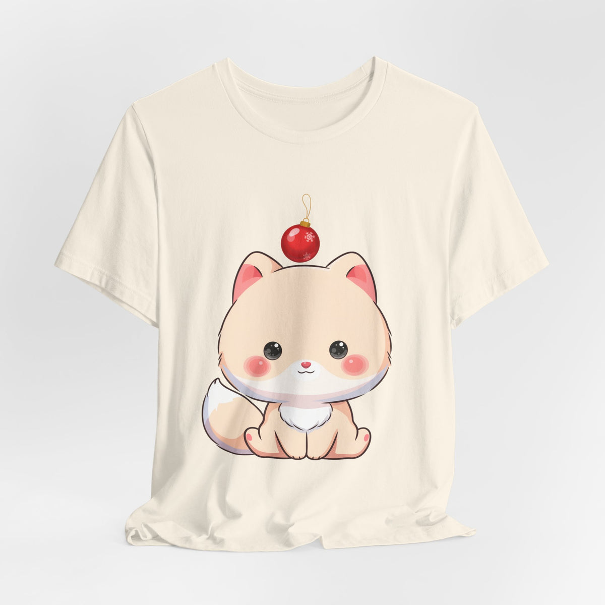 Kawaii Arctic Fox Christmas T-Shirt for Holiday Fans