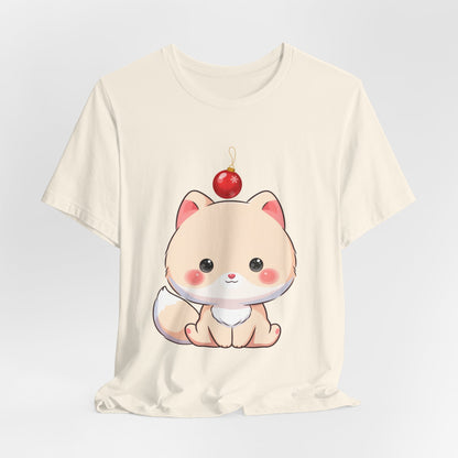 Kawaii Arctic Fox Christmas T-Shirt for Holiday Fans