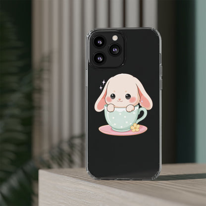 Kawaii Bunny Phone Case, Cute Teacup Rabbit