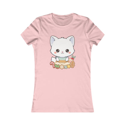 Kawaii Arctic Fox Christmas Tee for Cozy Holiday Bakers