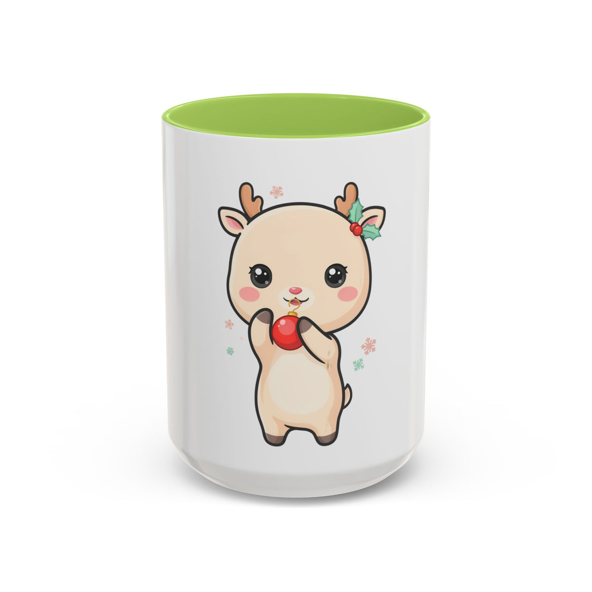 Kawaii Reindeer Christmas Accent Coffee Mug
