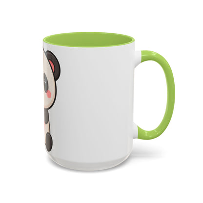 Kawaii Panda Accent Coffee Mug, Strawberry Lover Gift