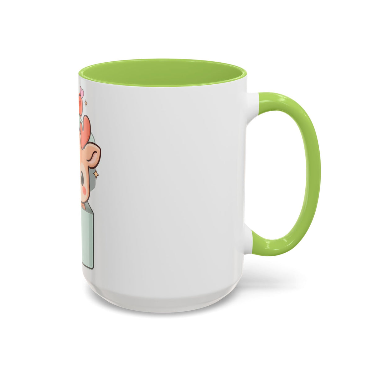Kawaii Reindeer Christmas Mug, 11oz or 15oz Accent Coffee Mug