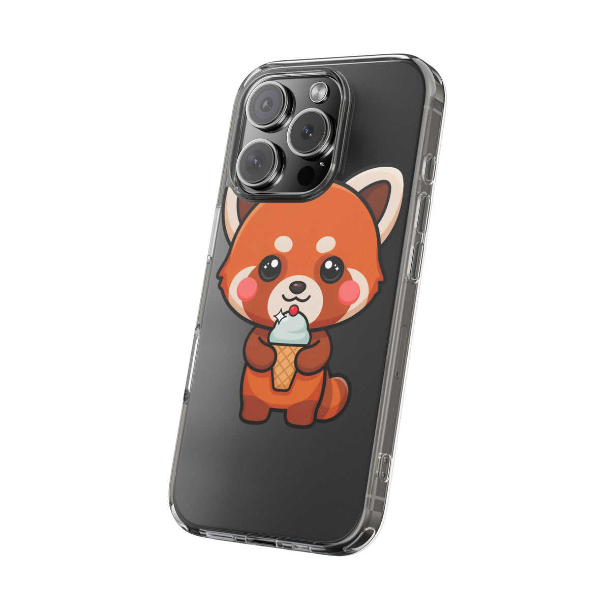 Kawaii Red Panda Phone Case with Ice Cream
