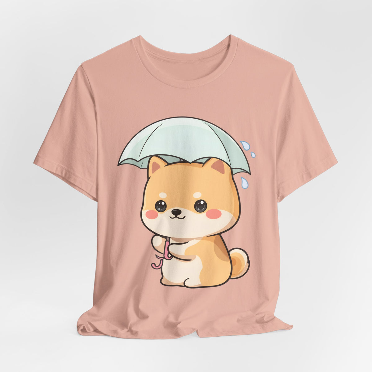Kawaii Shiba Inu Umbrella T-Shirt for Rainy Day Fans