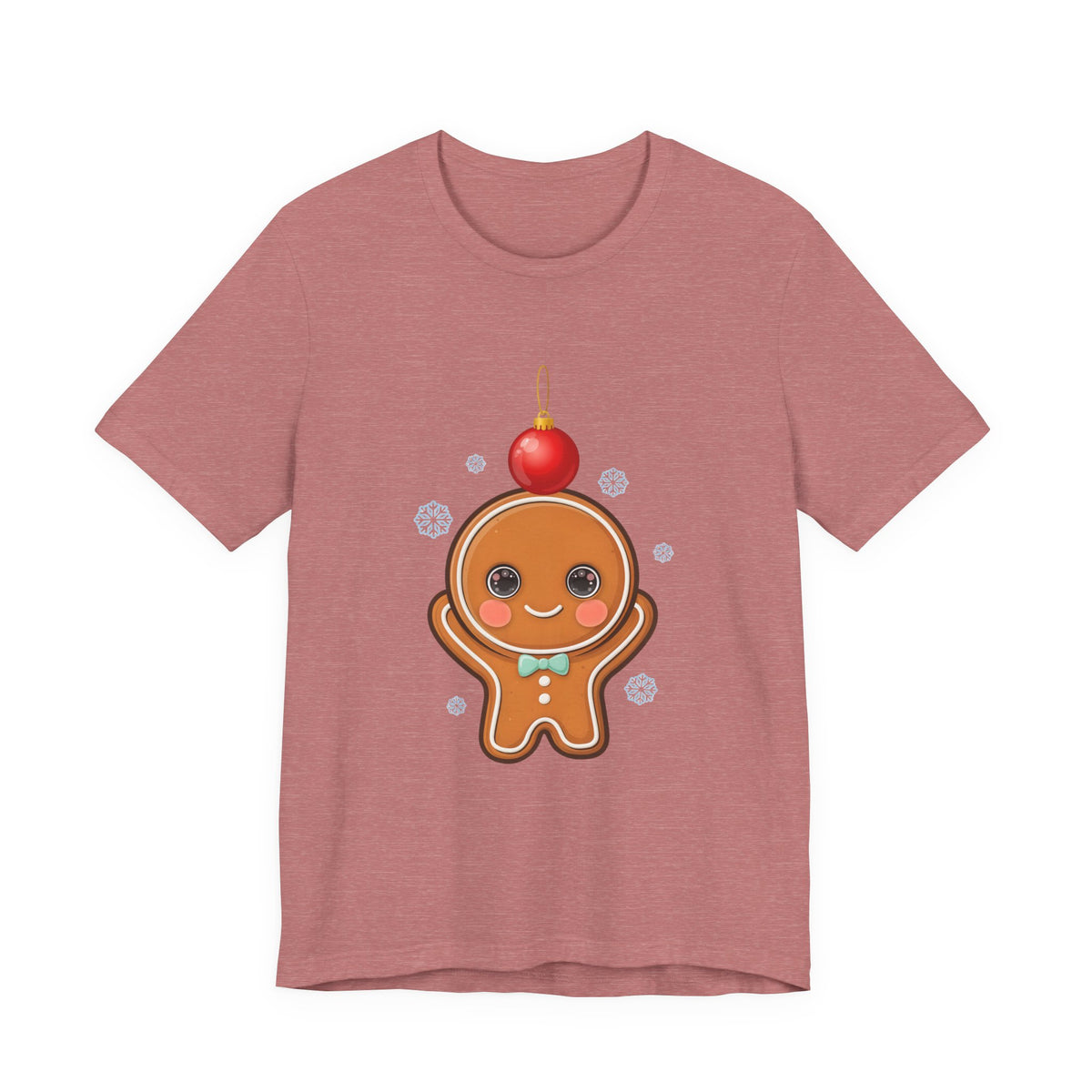 Kawaii Gingerbread Christmas Tee, Cute Holiday Unisex Shirt