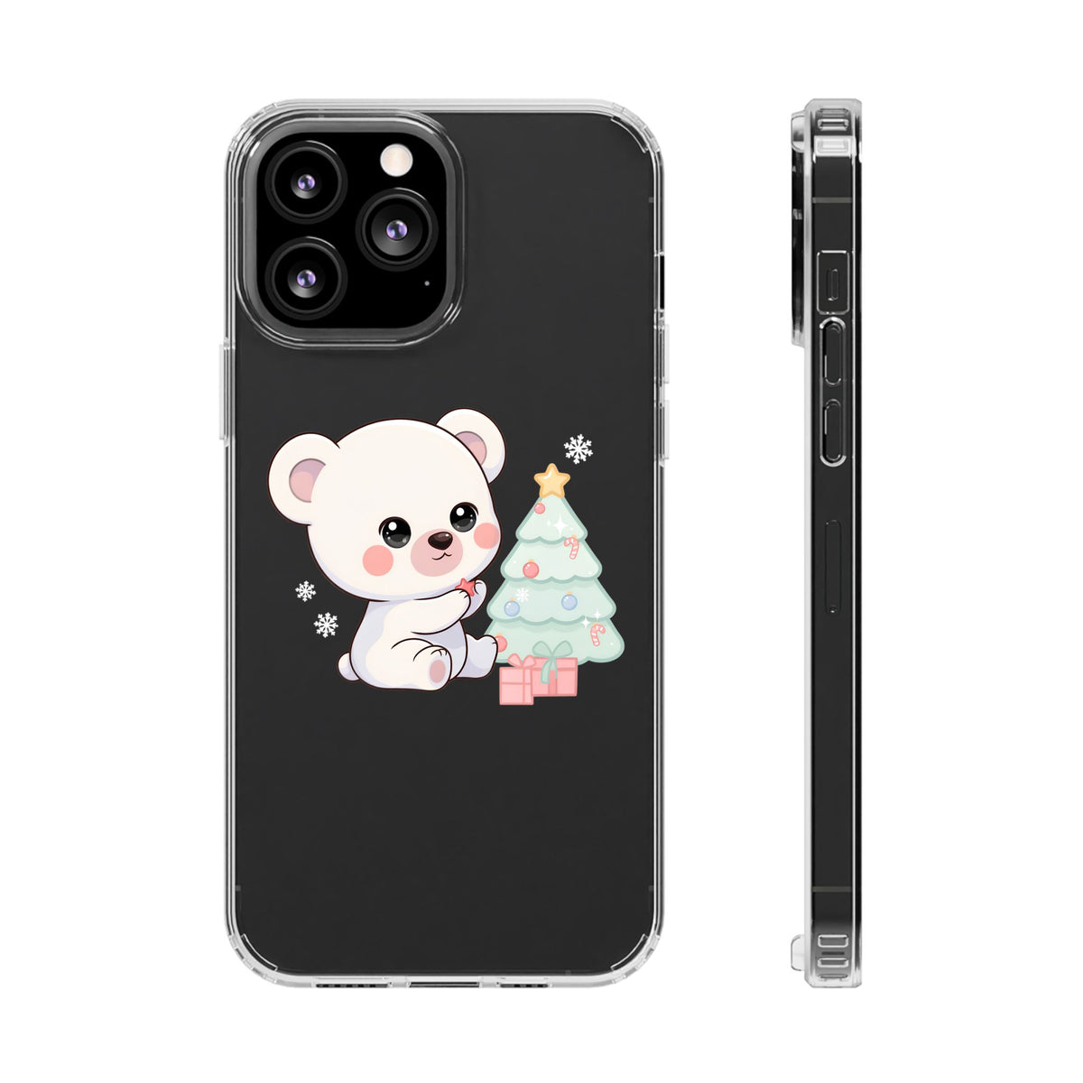Christmas Polar Bear Phone Case, Kawaii Holiday Accessory