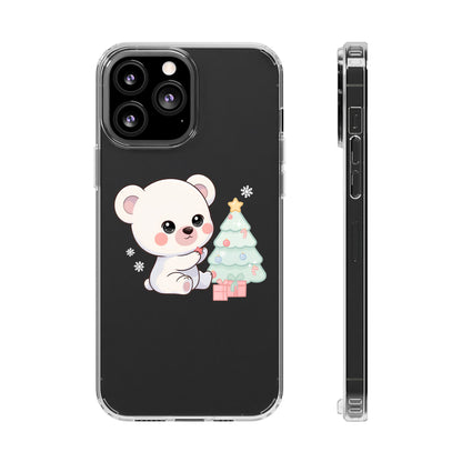 Christmas Polar Bear Phone Case, Kawaii Holiday Accessory