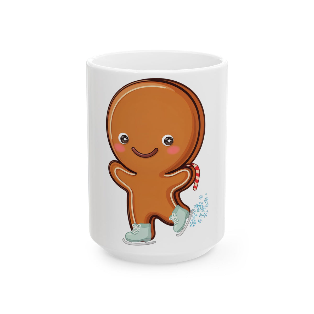 Gingerbread Man Mug: Cute Christmas Ice Skating Gift