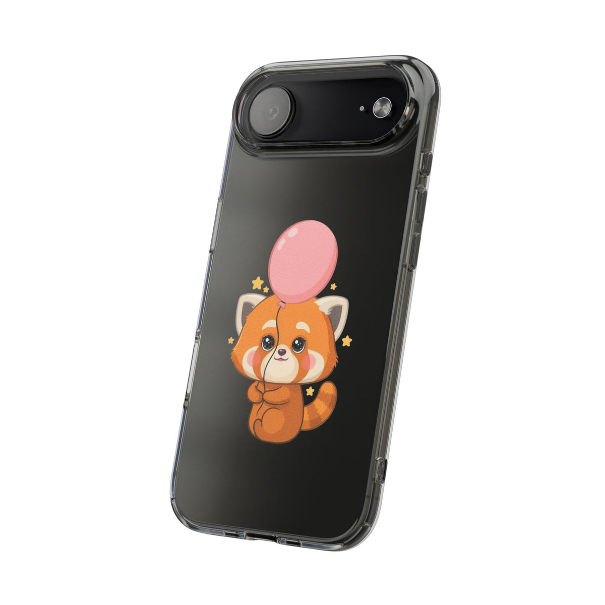 Kawaii Red Panda Clear Impact-Resistant Case with Balloon
