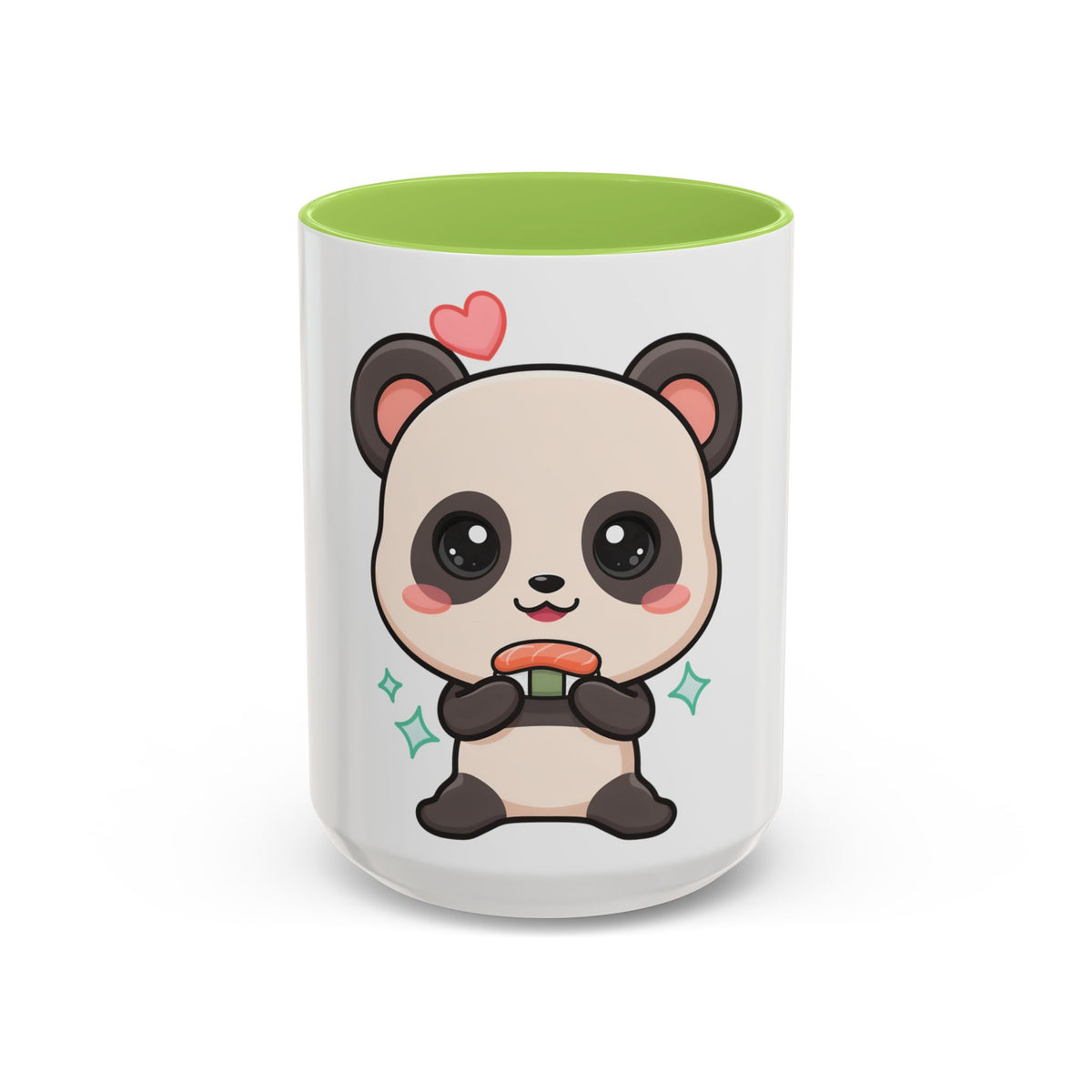Kawaii Panda Coffee Mug, Cute Sushi Lover Accent Mug