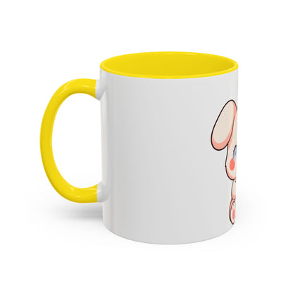 Kawaii Bunny Coffee Mug, Cute Latte Lover Accent Mug