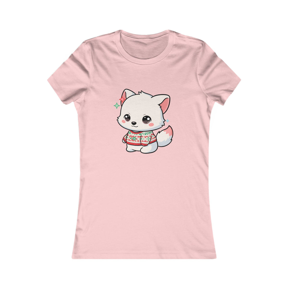 Kawaii Arctic Fox Christmas Tee for Cute Holiday Fans